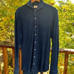 Size 15 3/4 - Van Gils Stretch Dress Shirt - Blue